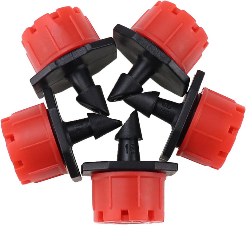 Nihfien 200 Pcs Adjustable Irrigation Drippers Sprinklers, Universal 1/4" Irrigation Micro Drip Emitters 8-Hole 360 Degree Watering Sprinkler for 4mm/7mm Garden Tube Watering System(Red) - Image 4
